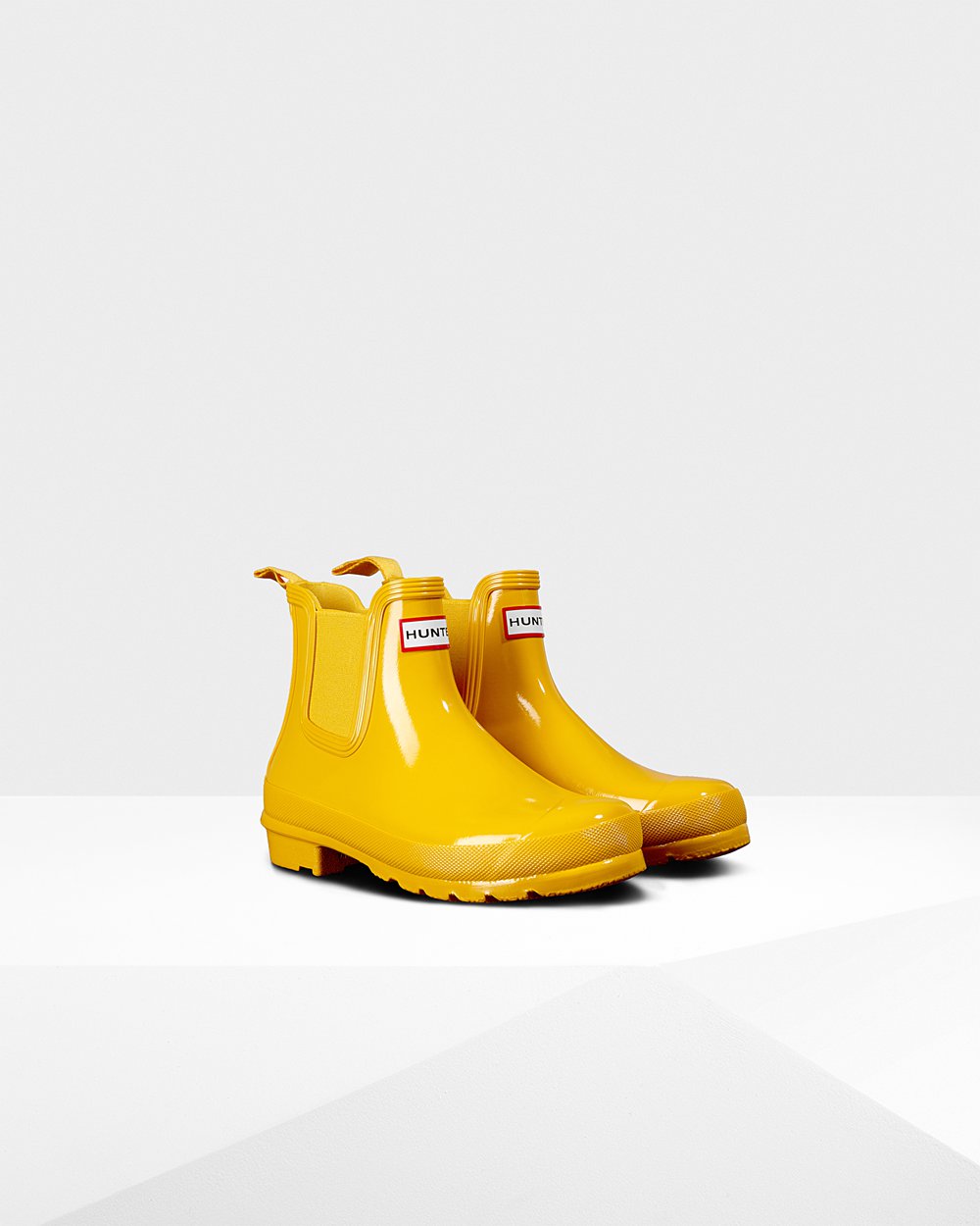 Womens Hunter Original Gloss - Chelsea Boots Yellow - 5908-HVTIX